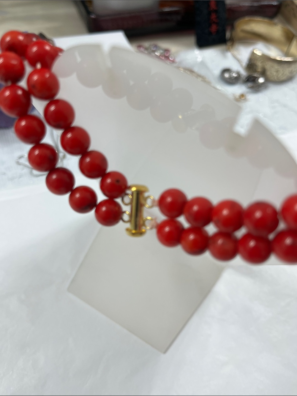 Red Stone Choker - Picture 3 of 7
